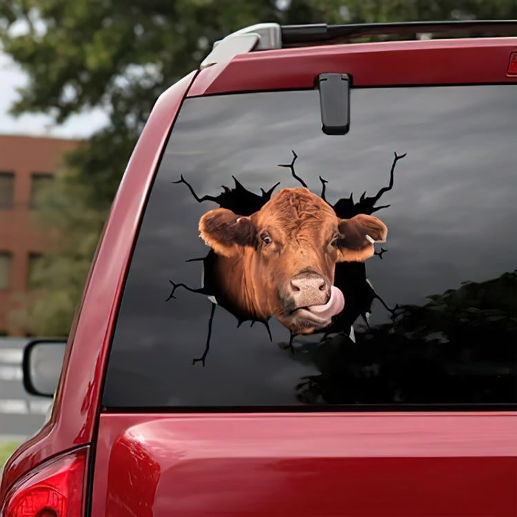 7 PCS Animal Wall Stickers Cattle Head Hoisting Car Window Static Stickers(Cow 05) - In Car by buy2fix | Online Shopping UK | buy2fix