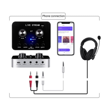 X7 Sound Card Voice Changer Mobile Phone And Computer Compatible With External Electronic Voice Call Microphone Live Sound Card(English Version) - Consumer Electronics by buy2fix | Online Shopping UK | buy2fix