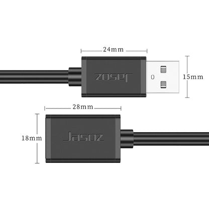 3 PCS Jasoz USB Male to Female Oxygen-Free Copper Core Extension Data Cable, Colour: Dark Blue 3m - USB Cable by buy2fix | Online Shopping UK | buy2fix