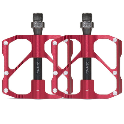1 Pair PROMEND Mountain Bike Road Bike Bicycle Aluminum Pedals(PD-M86 Red) - Outdoor & Sports by PROMEND | Online Shopping UK | buy2fix
