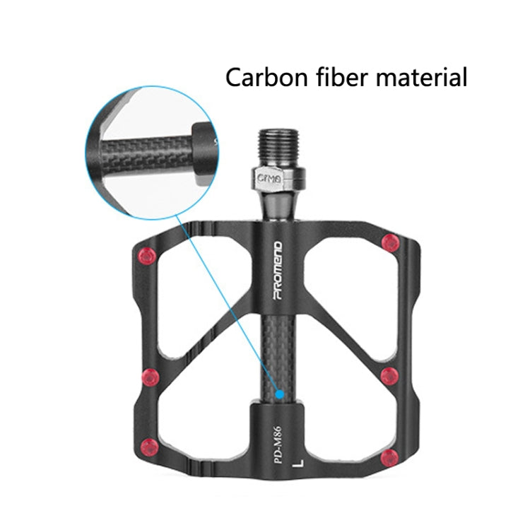 PD-M86C  1 Pair PROMEND Bicycle Road Bike Mountain Bike 3 Palin Carbon Fiber Bearing Pedal(Red) - Outdoor & Sports by PROMEND | Online Shopping UK | buy2fix