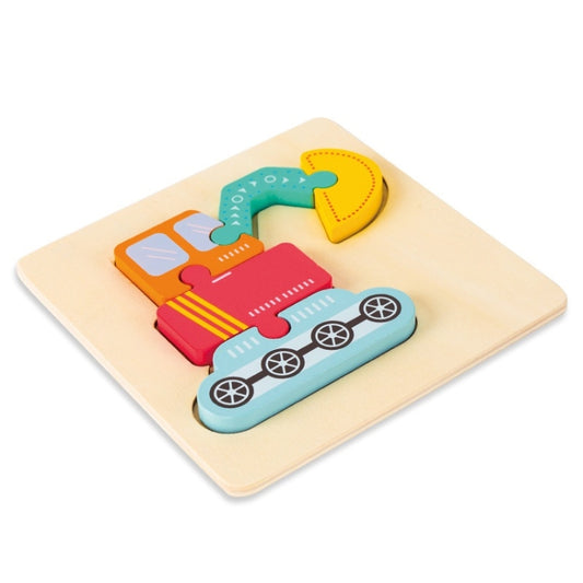 3 PCS Early Childhood Education Wooden Three-Dimensional Jigsaw Puzzle Toy(Excavator) - Puzzle Toys by buy2fix | Online Shopping UK | buy2fix