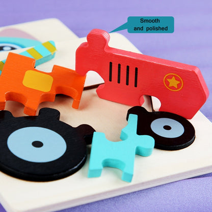 5 PCS Children Wooden Three-Dimensional Puzzle Early Education Cartoon Animal Geometric Educational Toys(Tractor) - Puzzle Toys by buy2fix | Online Shopping UK | buy2fix