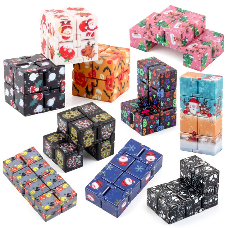 3 PCS Infinite Magic Cube Halloween & Christmas Theme Decompression Pocket Cube Second Order Cube Toy(No.335k-7 Christmas Dark Blue) - Magic Cubes by buy2fix | Online Shopping UK | buy2fix