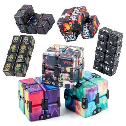 3 PCS Unlimited Magics Cube Colorful UV Printing Pocket Magic Cube Variety Folding Fingertip Magic Cube Decompression Toy(No.168-8-35 Colored Cracks) - Magic Cubes by buy2fix | Online Shopping UK | buy2fix