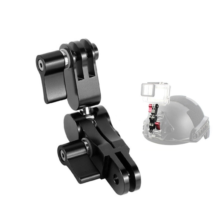 Aluminium Alloy 360 Degree Rotating Mount Adapter Adjustable Arm Connector for GoPro Hero11 Black / HERO10 Black /9 Black /8 Black /7 /6 /5 /5 Session /4 Session /4 /3+ /3 /2 /1, DJI Osmo Action and Other Action Cameras(Black) - Helmet Mount by buy2fix | Online Shopping UK | buy2fix