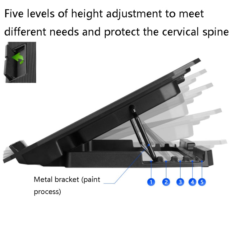 ICE COOREL N106 Laptop Base Adjustment Radiator Dual-Fan Notebook Cooling Bracket, Colour: Luxury Version (Sea Blue) - Computer & Networking by ICE COOREL | Online Shopping UK | buy2fix