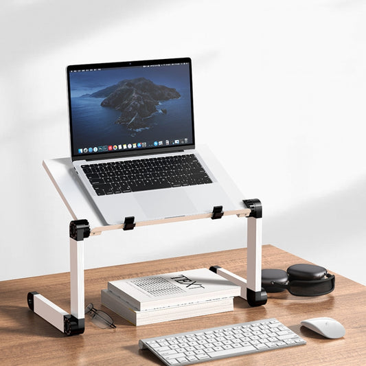 Oatsbasf Folding Computer Desk Laptop Stand Foldable Lifting Heightening Storage Portable Rack,Style: L02 White - Computer & Networking by Oatsbasf | Online Shopping UK | buy2fix