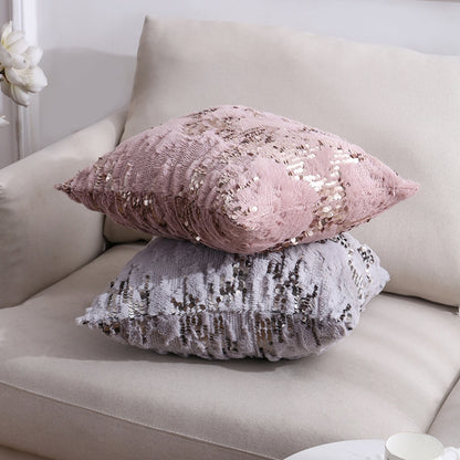 Double-sided Sequin Plush Pillowcase + Pillow Home Living Room Sofa Cushion, Specification: 40x40cm(39 Lightning Sequins White) - Home & Garden by buy2fix | Online Shopping UK | buy2fix