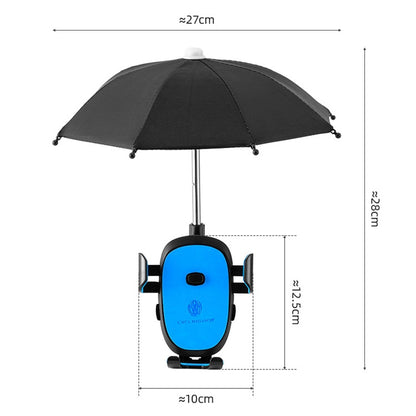 CYCLINGBOX BG-2935 Bicycle Mobile Phone Bracket With Umbrella Waterproof Navigation Electric Car Mobile Phone Frame, Style: Handlebar Installation (Black) - Outdoor & Sports by CYCLINGBOX | Online Shopping UK | buy2fix