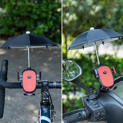 CYCLINGBOX BG-2935 Bicycle Mobile Phone Bracket With Umbrella Waterproof Navigation Electric Car Mobile Phone Frame, Style: Handlebar Installation (Black) - Outdoor & Sports by CYCLINGBOX | Online Shopping UK | buy2fix