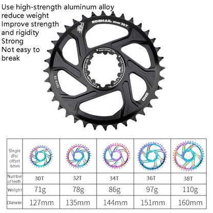 BDSNAIL Mountain Bike Single Disk GXP Direct-Shaped Integrated Disk Positive And Negative Tooth Disc, Colour: 30T (Black) - Outdoor & Sports by buy2fix | Online Shopping UK | buy2fix