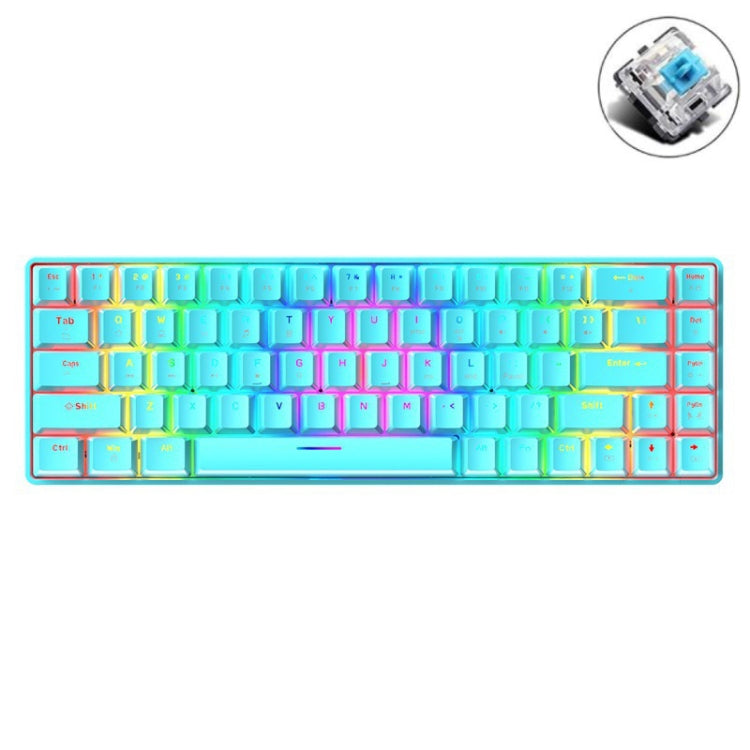 T8 68 Keys Mechanical Gaming Keyboard RGB Backlit Wired Keyboard, Cable Length:1.6m(Blue Green Shaft) - Wired Keyboard by buy2fix | Online Shopping UK | buy2fix