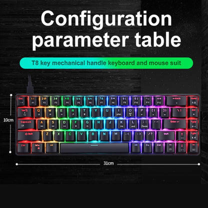 T8 68 Keys Mechanical Gaming Keyboard RGB Backlit Wired Keyboard, Cable Length:1.6m(White RGB Red Shaft) - Wired Keyboard by buy2fix | Online Shopping UK | buy2fix