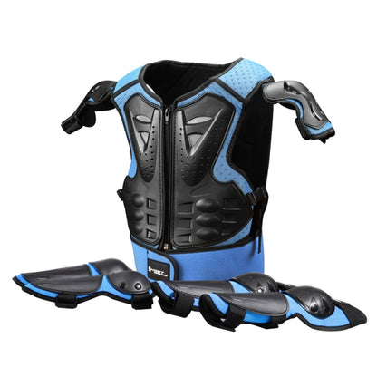 GHOST RACING Motorcycle Protective Gear Children Safety Riding Sport Vest + Knee Pads + Elbow Pads Protective Suit(Blue) - In Car by GHOST RACING | Online Shopping UK | buy2fix