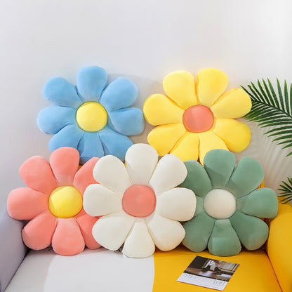 Small Daisy Flower Soft Elastic Cushion Pillow 37cm(White) - Home & Garden by buy2fix | Online Shopping UK | buy2fix