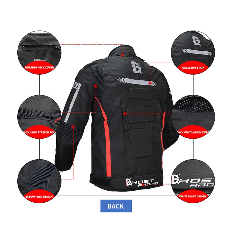 GHOST RACING GR-Y07 Motorcycle Cycling Jacket Four Seasons Locomotive Racing Anti-Fall Cloth, Size: XXXXXL(Black) - In Car by GHOST RACING | Online Shopping UK | buy2fix