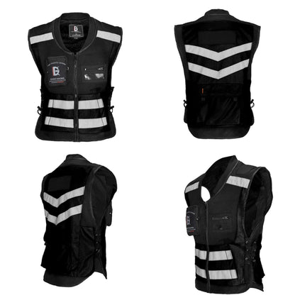 GHOST RACING GR-Y06 Motorcycle Riding Vest Safety Reflective Vest, Size: M(Black) - In Car by GHOST RACING | Online Shopping UK | buy2fix