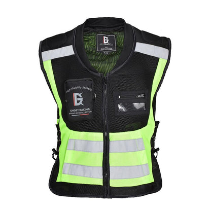 GHOST RACING GR-Y06 Motorcycle Riding Vest Safety Reflective Vest, Size: L(Fluorescent Green) - In Car by GHOST RACING | Online Shopping UK | buy2fix