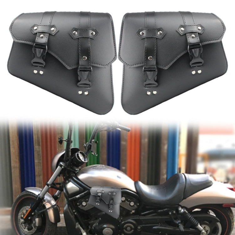 Motorcycle Side Box Package Fast Demolition Triangle Side Bag Leather Cycling Bag(Black) - In Car by buy2fix | Online Shopping UK | buy2fix