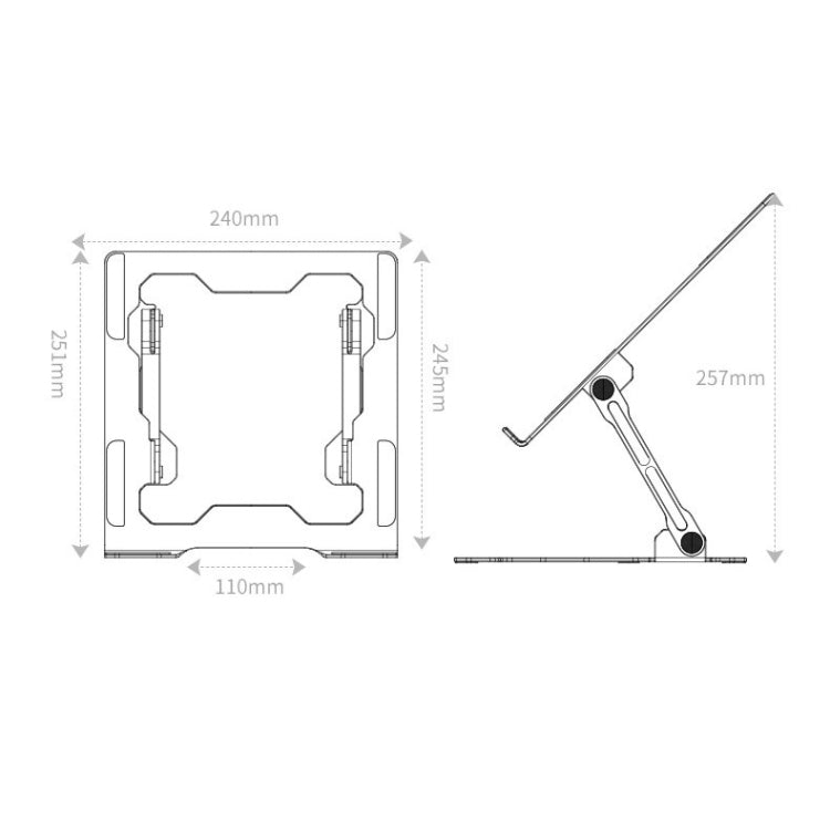 Integrated Foldable Laptop Stand Hollow Heat-Dissipating Flat Desktop Stand(Deep Space Gray) - Computer & Networking by buy2fix | Online Shopping UK | buy2fix