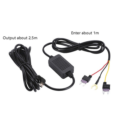 H516 Recording Step-down Line Shrinkage Video Car Charger Line Parking Monitoring Three-Core Power Cord, Model: Without Fuse(Mini Right Elbow) - In Car by buy2fix | Online Shopping UK | buy2fix