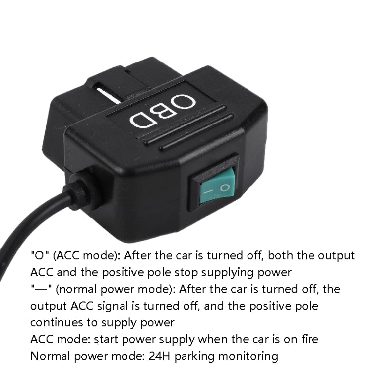 H507 Driving Recorder OBD Step-down Line Car ACC Three-Core Power Cord 12/24V To 5V 3A Low Pressure Protection Line, Specification: Mini Right Elbow - In Car by buy2fix | Online Shopping UK | buy2fix