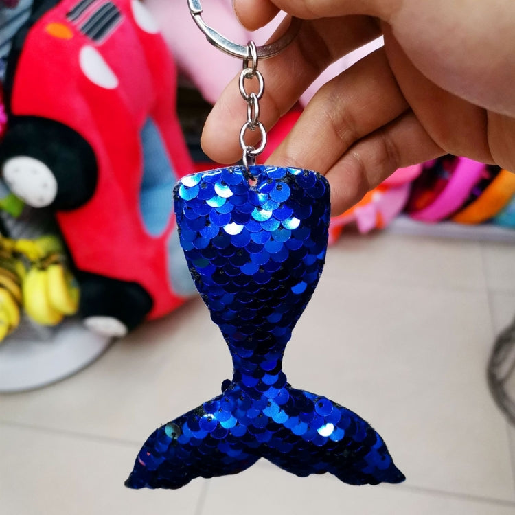 10 PCS Reflective Mermaid Keychain Sequins Mermaid Tail Accessories Car Luggage Pendant(Royal Blue 5) - In Car by buy2fix | Online Shopping UK | buy2fix