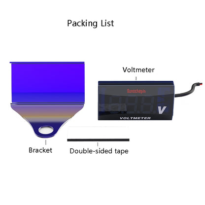SUMOCHEPIN SMCP101 8-150V Motorcycle Modified Voltmeter LED Digital Display Electric Pressure Meter, Colour: Colorful Bracket+Red Voltmeter - In Car by buy2fix | Online Shopping UK | buy2fix