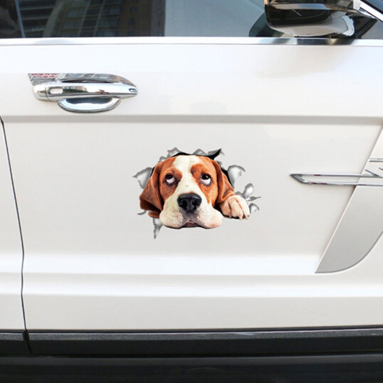 4 PCS Personality Puppy 3D Car Stickers Waterproof Car Body Block Scratches Simulation Stickers(Black Dog) - In Car by buy2fix | Online Shopping UK | buy2fix