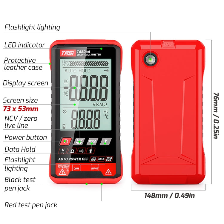 TA804A Auto Digital Intelligent Multimeter OHM NCV Voltage Meter - Consumer Electronics by buy2fix | Online Shopping UK | buy2fix