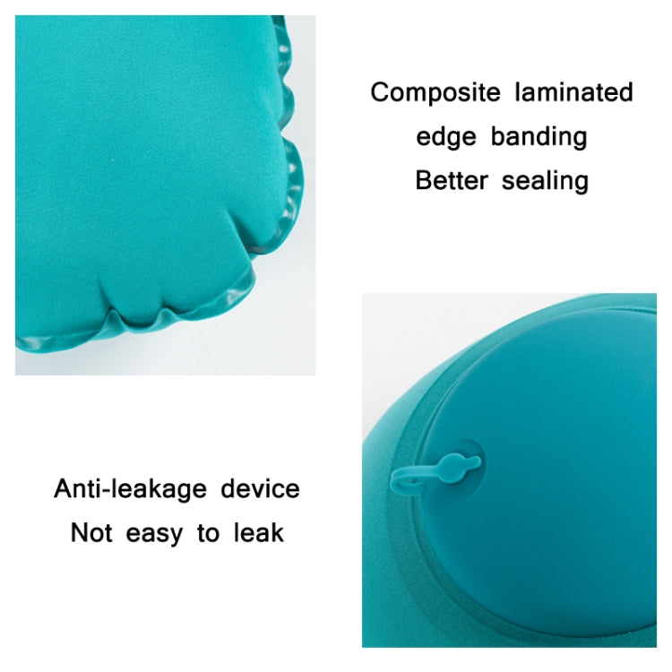 Travel Inflatable Press U-Shaped Neck Guard Pillow, Colour: Flocked U009-01（Peacock Green) - Home & Garden by buy2fix | Online Shopping UK | buy2fix