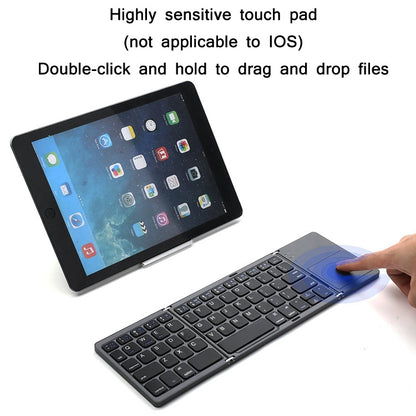 B066 78 Keys Bluetooth Multi-System Universal Folding Wireless Keyboard with Touchpad(Pearley Gray) - Wireless Keyboard by buy2fix | Online Shopping UK | buy2fix