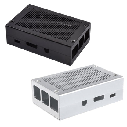 Aluminum Alloy Shell Grid Cooling Box For Raspberry Pi 3 Model B Pi 2/B + Black with Fan - Raspberry Pi Accessories by buy2fix | Online Shopping UK | buy2fix