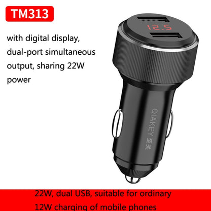 QIAKEY TM313 Dual Port Fast Charge Car Charger - Car Charger by QIAKEY | Online Shopping UK | buy2fix