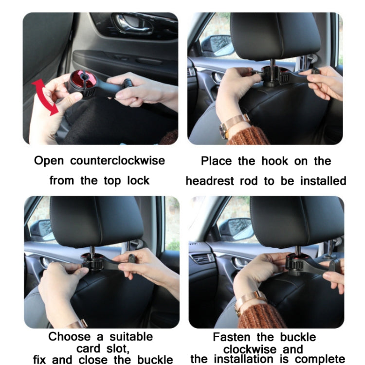 2 PCS Car Multifunctional Rear Headrest Mobile Phone Hook(Second Generation Red) - In Car by buy2fix | Online Shopping UK | buy2fix