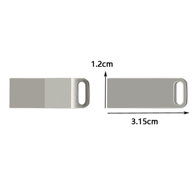 JHQG1 Step Shape Metal High Speed USB Flash Drives, Capacity: 128GB(Silver Gray) - USB Flash Drives by buy2fix | Online Shopping UK | buy2fix