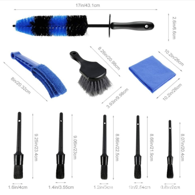 9 PCS / Set Car Wash Detail Brush Short Shank Tire Brush - In Car by buy2fix | Online Shopping UK | buy2fix