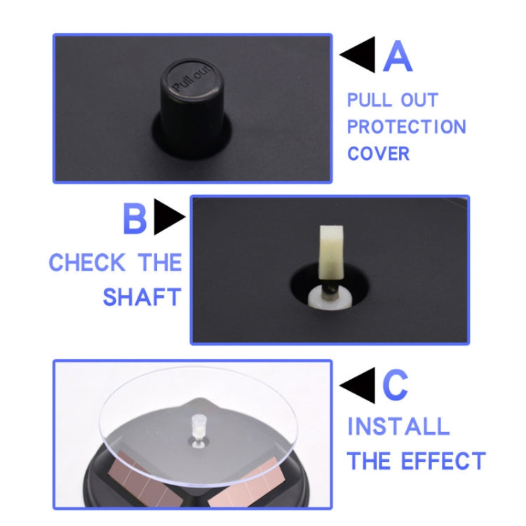 12cm Solar Rotating Display Stand Props Turntable(Black) - Camera Accessories by buy2fix | Online Shopping UK | buy2fix
