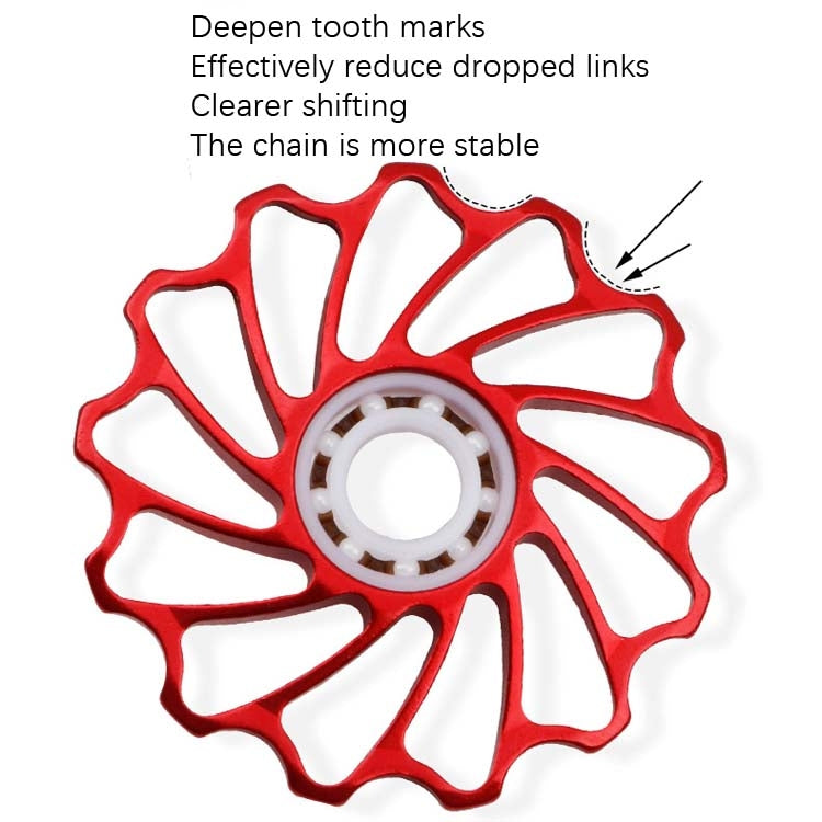 MEROCA Ceramic Bearing Mountain Bike Guide Wheel(11T Black) - Outdoor & Sports by MEROCA | Online Shopping UK | buy2fix