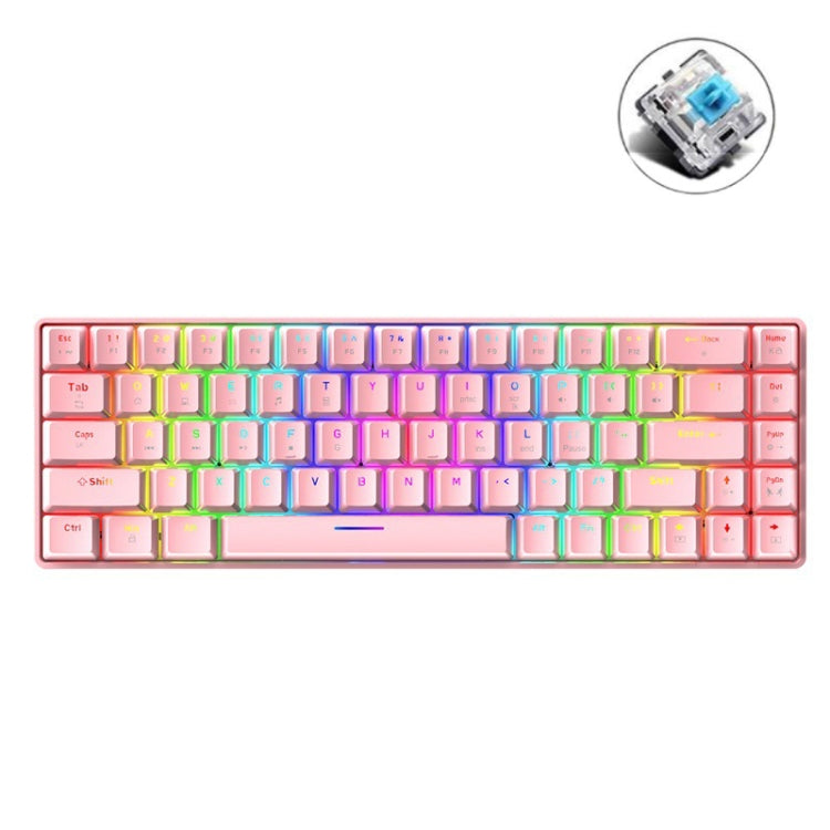 ZIYOU LANG T8 68 Keys RGB Luminous Gaming Mechanical Keyboard, Cable Length:1.6m(Pink Green Shaft) - Wired Keyboard by ZIYOU LANG | Online Shopping UK | buy2fix