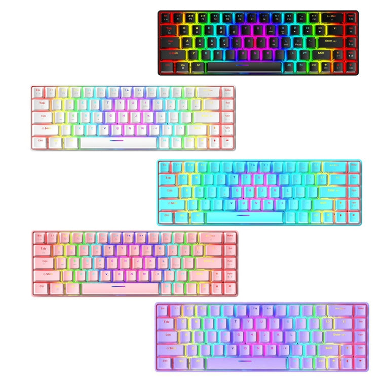 ZIYOU LANG T8 68 Keys RGB Luminous Gaming Mechanical Keyboard, Cable Length:1.6m(White Red Shaft) - Wired Keyboard by ZIYOU LANG | Online Shopping UK | buy2fix