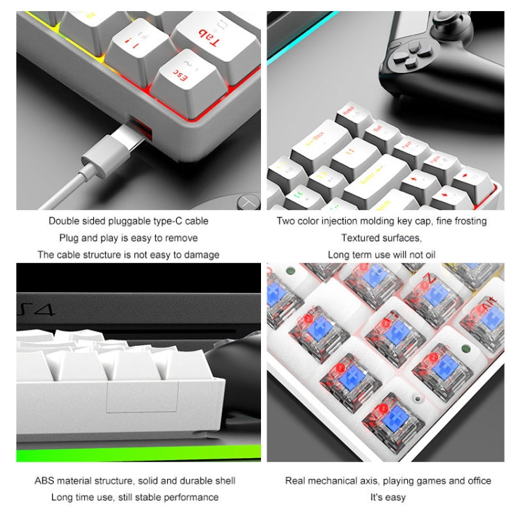 ZIYOU LANG T8 68 Keys RGB Luminous Gaming Mechanical Keyboard, Cable Length:1.6m(Pink Green Shaft) - Wired Keyboard by ZIYOU LANG | Online Shopping UK | buy2fix