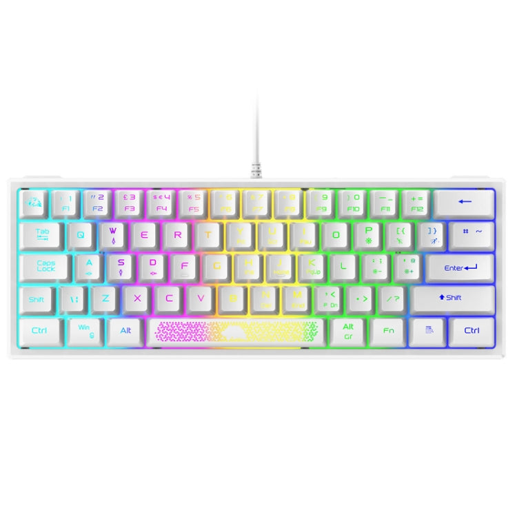 ZIYOU LANG K61 62 Keys RGB Lighting Mini Gaming Wired Keyboard, Cable Length:1.5m(White) - Wired Keyboard by ZIYOU LANG | Online Shopping UK | buy2fix