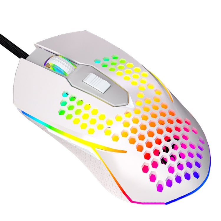 LEAVEN S50 6Keys Macro Definition Programmable RGB Lighted Gaming Wired Mouse, Cable Length: 1.5m(White) - Wired Mice by LEAVEN | Online Shopping UK | buy2fix