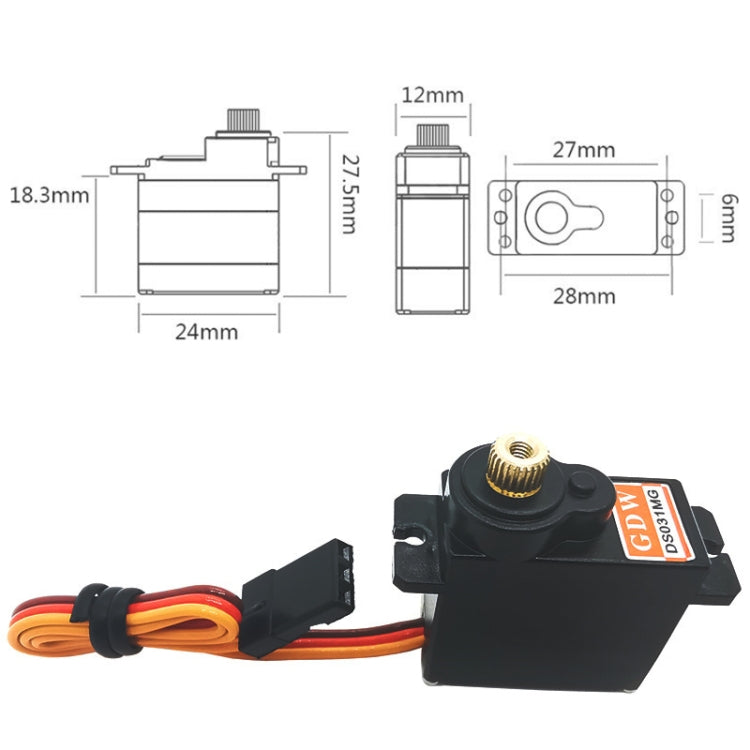 Model Aircraft 450 Swashplate GDW Steering Gear(DS031MG) - Toys & Hobbies by buy2fix | Online Shopping UK | buy2fix