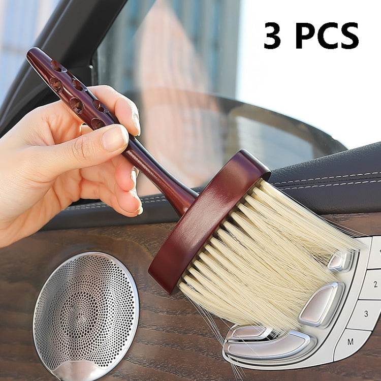 3 PCS Wood Lengthening Handle Dust Brush Car Vent Internal Decoration Soft Brush - In Car by buy2fix | Online Shopping UK | buy2fix