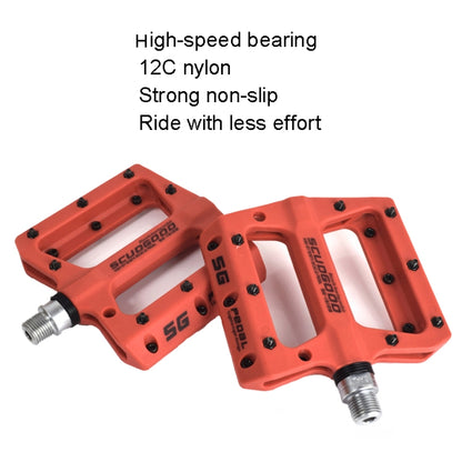 FMFXTR Mountain Bicycle Pedal Nylon Fiber Bearing Non-Slip Pedal(SG-12B Orange) - Pedals by FMFXTR | Online Shopping UK | buy2fix