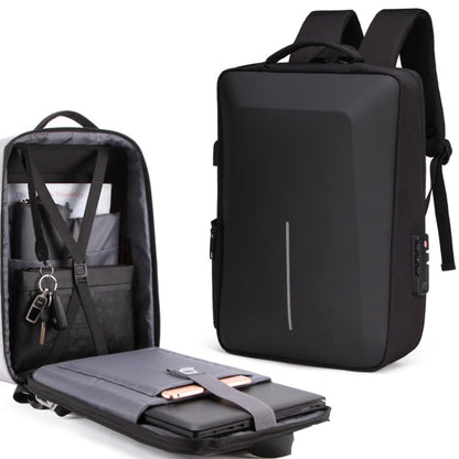 Hard Shell Backpack Alloy Frame Anti-Theft Computer Bag For Men, Color: 8001 Black - Backpack by buy2fix | Online Shopping UK | buy2fix