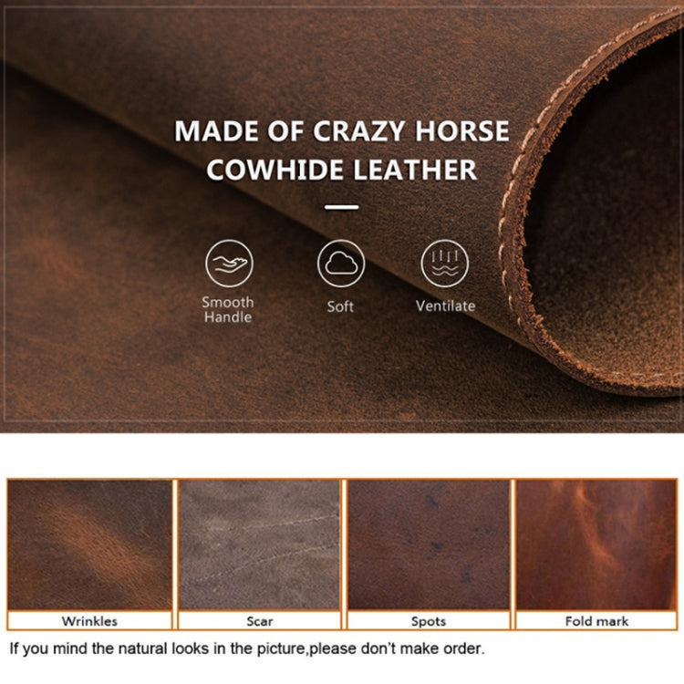 CONTACTS FAMILY Crazy Horse Leather Retro Petal Office Mouse Pad(Coffee) - Mouse Pads by CONTACTS FAMILY | Online Shopping UK | buy2fix